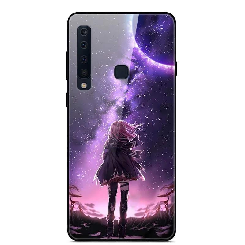 Чехол из закаленного стекла для samsung Galaxy A9, чехол с планетой космосом, стеклянный чехол на заднюю панель для samsung A9 A920F A920 A9S, чехол