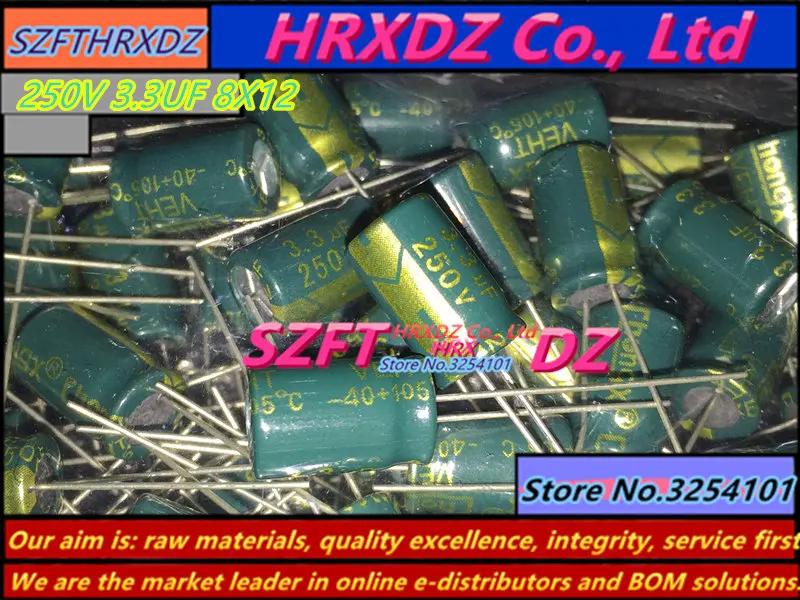 Szfthrxdz 100 шт. 250 V 3 мкФ 8X12 электролитический конденсатор с алюминиевой крышкой