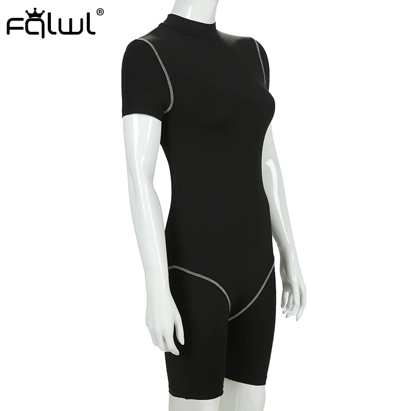 FQLWL Уличная Сексуальная Bodycon Короткий комбинезон для женщин игровая одежда черный фитнес тощий Байкер Летний комбинезон женский s комбинезон женский