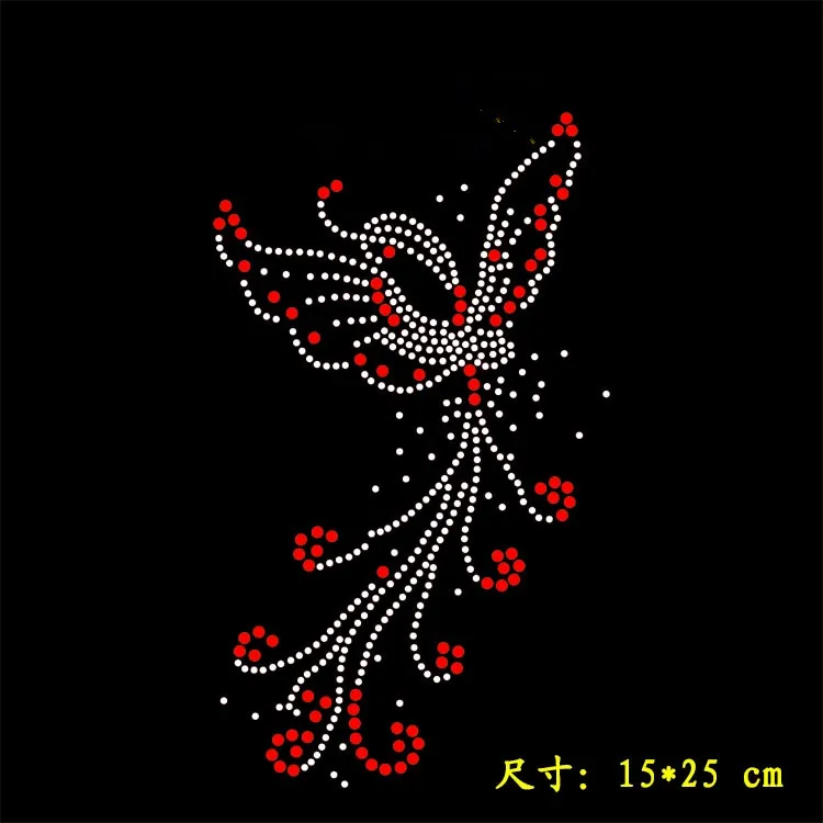 2 шт./лот красный узор бабочки Стразы исправление железа на горный хрусталь