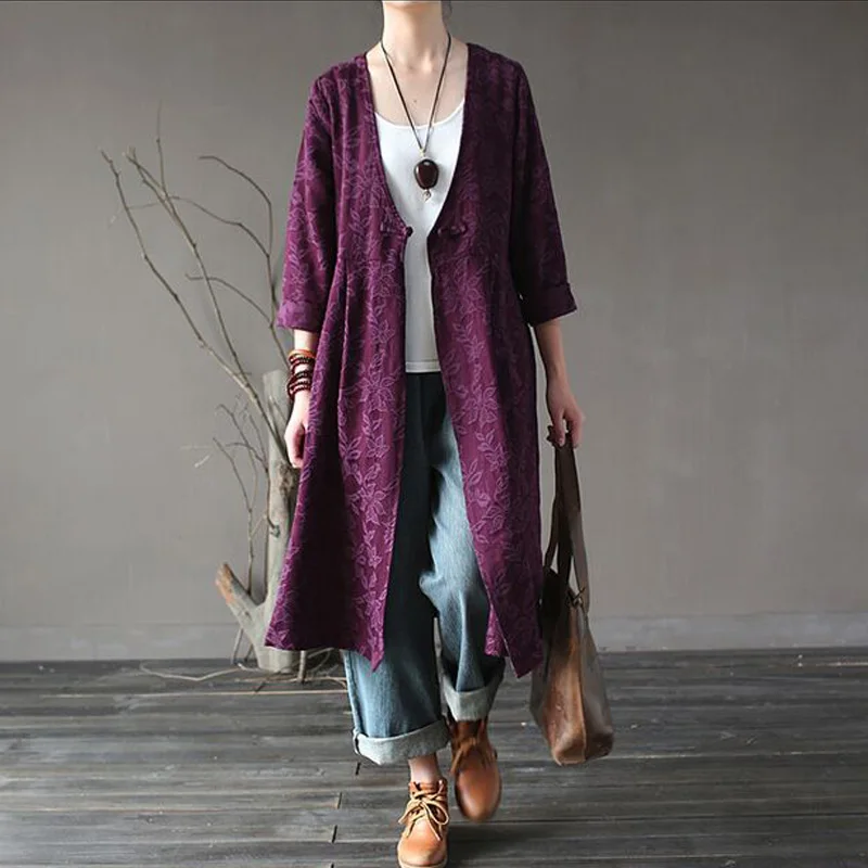 Женский однотонный тренчкот из хлопка и льна в винтажном стиле новинка 2017 модные