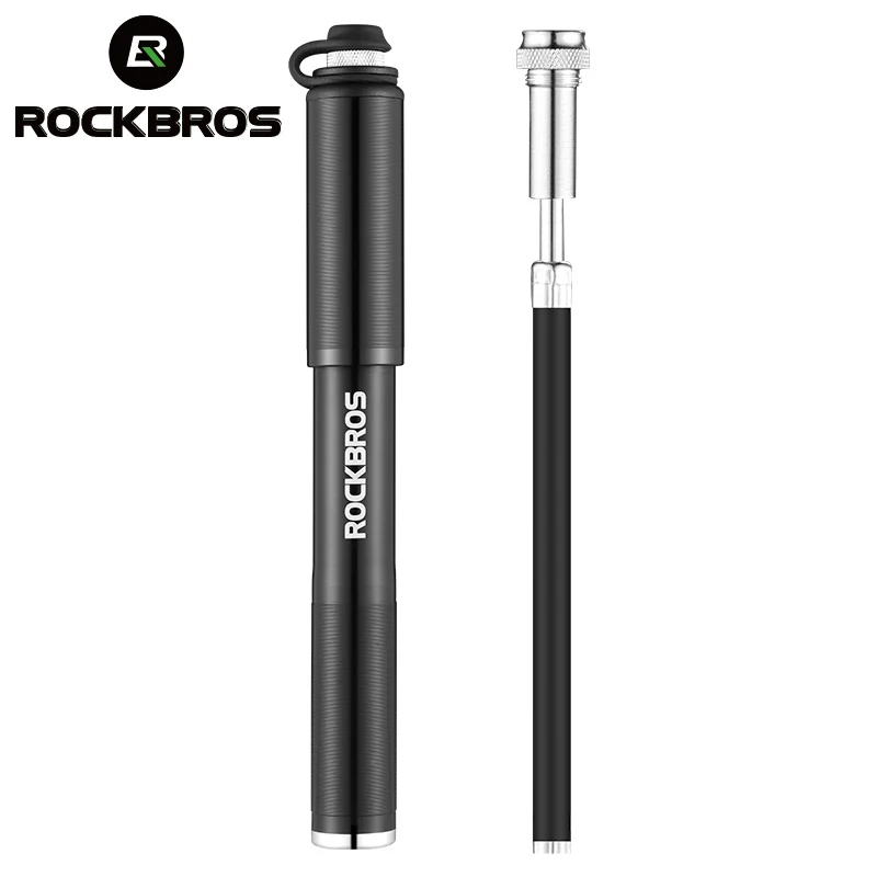 Black ROCKBROS велосипедный насос алюминиевый сплав мини портативный светильник воздушный насос для велосипеда Велоспорт шин насос высокого давления Schrader Presta - Цвет: Black