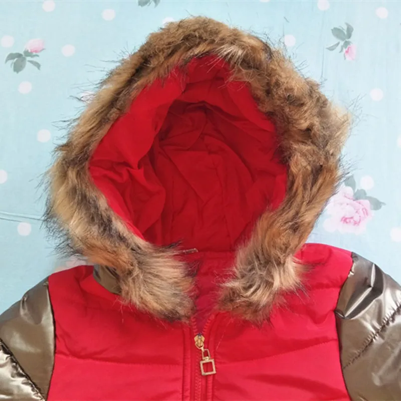 2019 Girl Winter Thick Warm Coat Kid School Long Sleeve Fur Hooded Casual Jacket Patchwork Fashion Snow wear | Детская одежда и