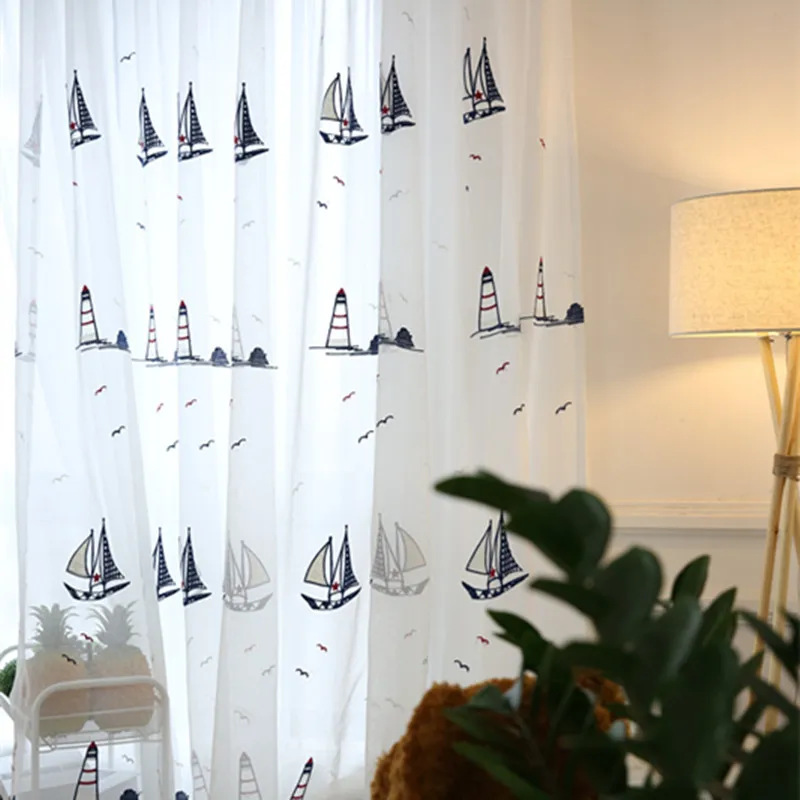 Шторы HTEXQ из мягкой ткани тюль для спальни лодки парусного окна Детские занавески