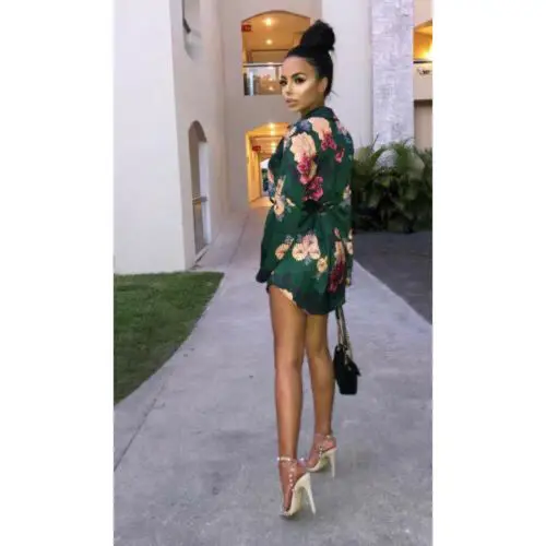 Женское леопардовое мини платье с рюшами v образным вырезом длинными рукавами и