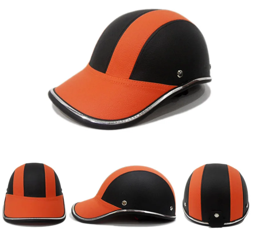 Бейсболка для мотоциклистов велосипедный шлем на пол-лица защитный из АБС-кожи