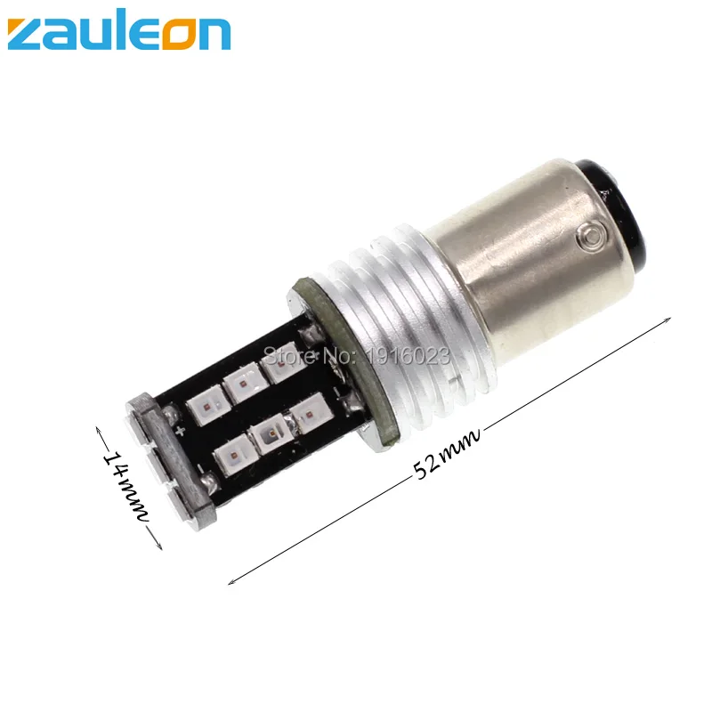 Zauleon 2шт 1157 BAY15D P21/5 Вт 15SMD 2835 Светодиодный красный белый желтый автомобильные