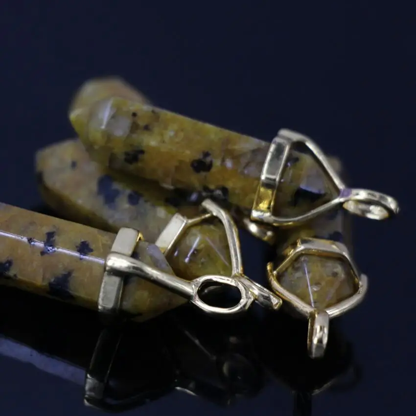 10 шт./лот золотой кулон с шестигранным покрытием из желтого кунжута гладкий