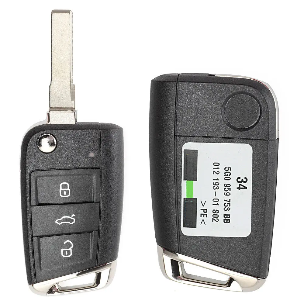 KEYECU Keyless Флип дистанционный брелок для Volkswagen MQB Golf VII MK7, для Skoda Octavia A7