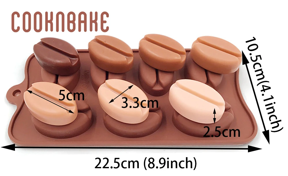 COOKNBAKE силиконовая форма для шоколад, торт, конфеты в виде кофейных зерен, лоток для льда, силиконовая форма для мыла, торта, печенья, выпечки