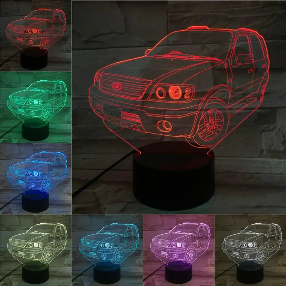 

VCity Новинка, Ночной светильник Luminaria, Jeep Car Off-road, автомобиль, 3D иллюзия, светодиодная лампа, подарки для детей, спальня, Deocr светильник ing