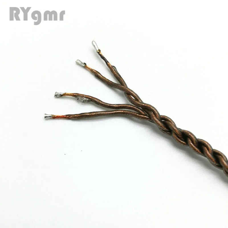 Фото Наушники из RY-C09 меди, с одним кристаллом, супермягкий провод для ремонта лихорадки, обновленный металлический штекер, провод ie800 кабель для наушников сделай сам, 20 ядер x 4 №5