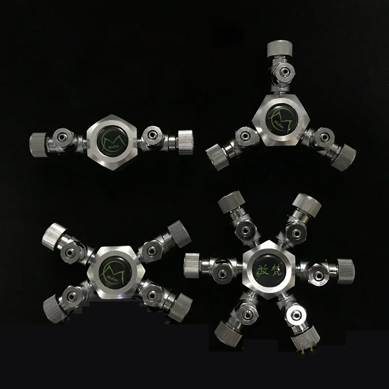 Аквариум Multi Way CO2 сплитер дистрибьютор делитель иглы клапан из нержавеющей стали Проверьте клапан регулятор для аквариума co2 Регулятор