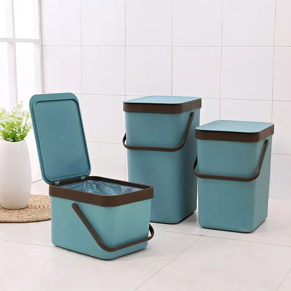 Чистый цвет модная простая кухня с новыми мусорными ведрами портативные