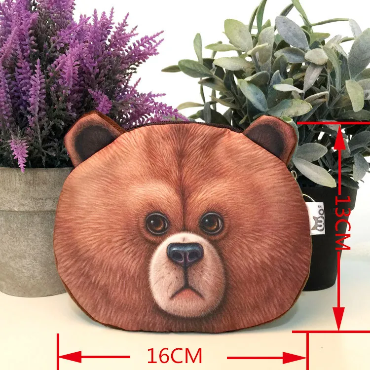 Новинка 2107 милая женская сумка с 3D принтом для монет кошелек девочек головой