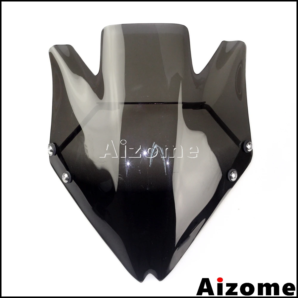 Ветровое стекло для мотоцикла Kawasaki Z750 Z750R 2007-2012 с креплением, цвет - дымчатый.