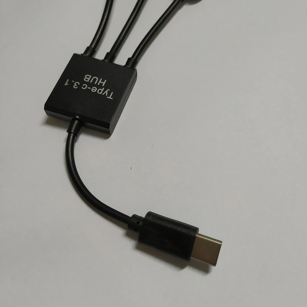 Кабель типа C 20 см 3 в 1 USB Type OTG Хост к Micro + 2x USB2.0 Женский кабель концентратор Шнур