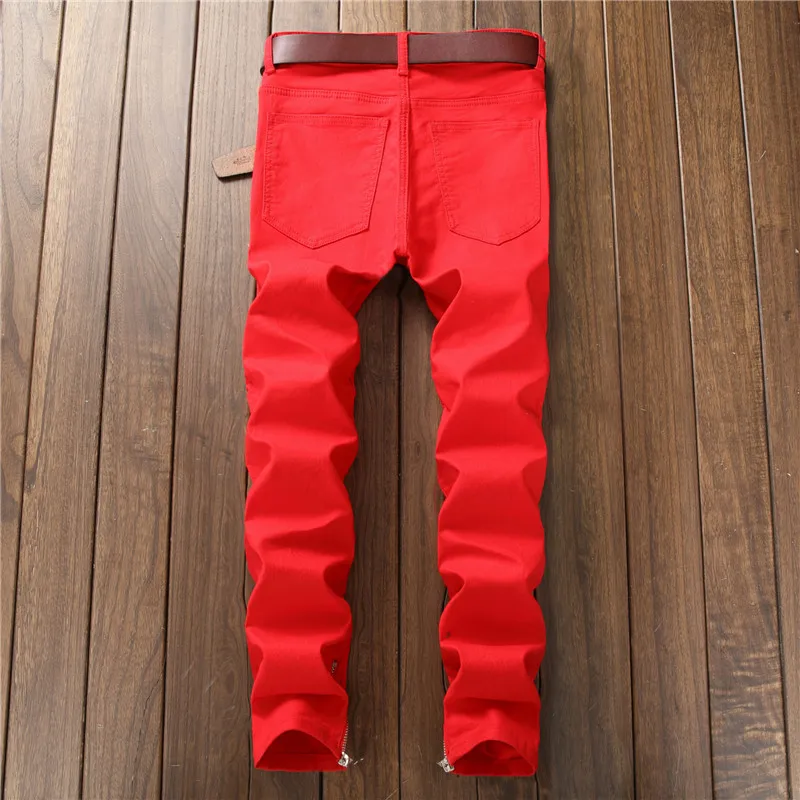 Мужские Марка NEW FASHION Hi Street рваные байкерские джинсы брюки с высокой пяткой