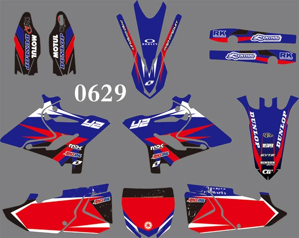 0629 5 стилей команда графика фоны наклейки для YAMAHA YZ125 YZ250 - Цвет: 0629