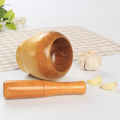 Деревянный чеснок имбирь миска для специй кухонный инструмент ступка и