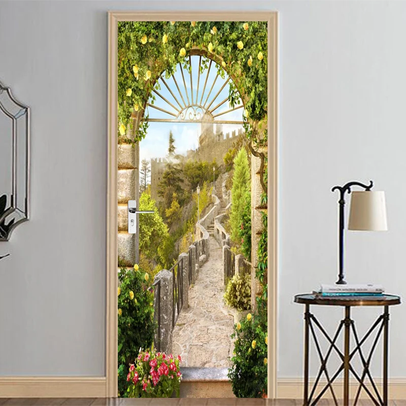 Домашний декор 3D наклейка на дверь красивый пейзаж обои гостиная ресторан