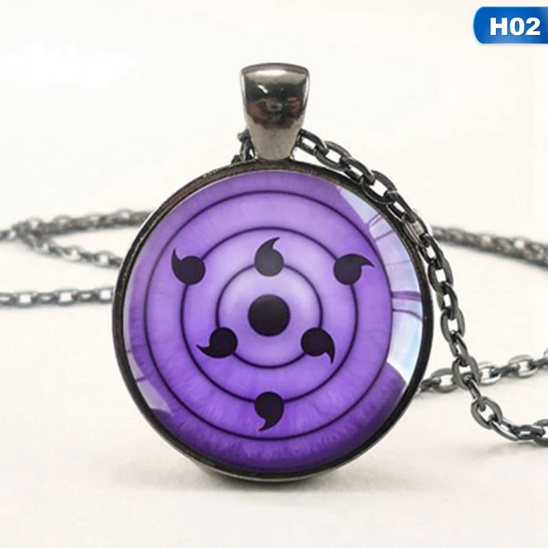 New Naruto Sharingan Eye Necklace Vintage Naruto Jewelry National Style Chain Glass Pendants Necklaces Anime Pendant