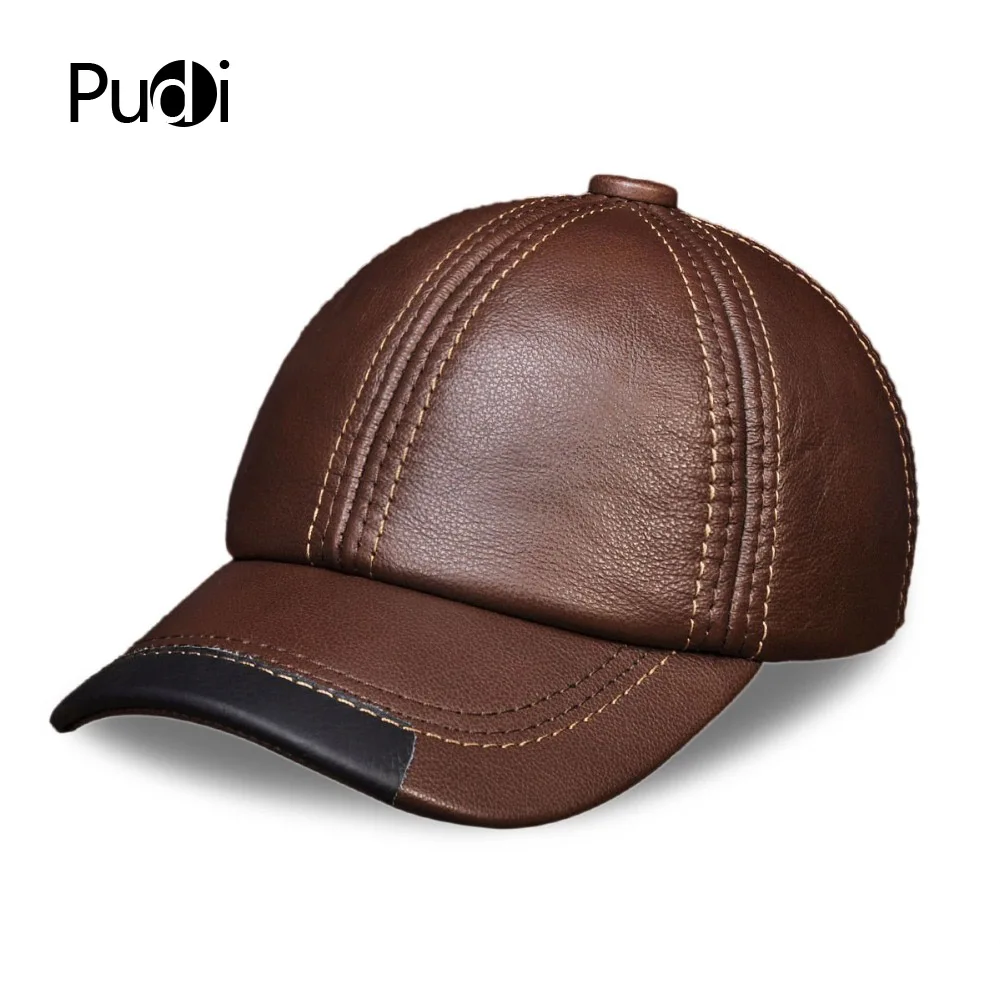 Pudi HL006 Genuine Leather Men Baseball Cap Hat Brand New Men's Real
