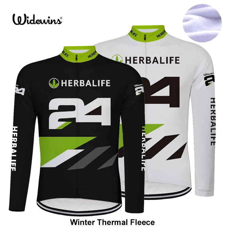 HERBALIFE 2021 зимняя длинная профессиональная Теплая Флисовая велосипедная Джерси