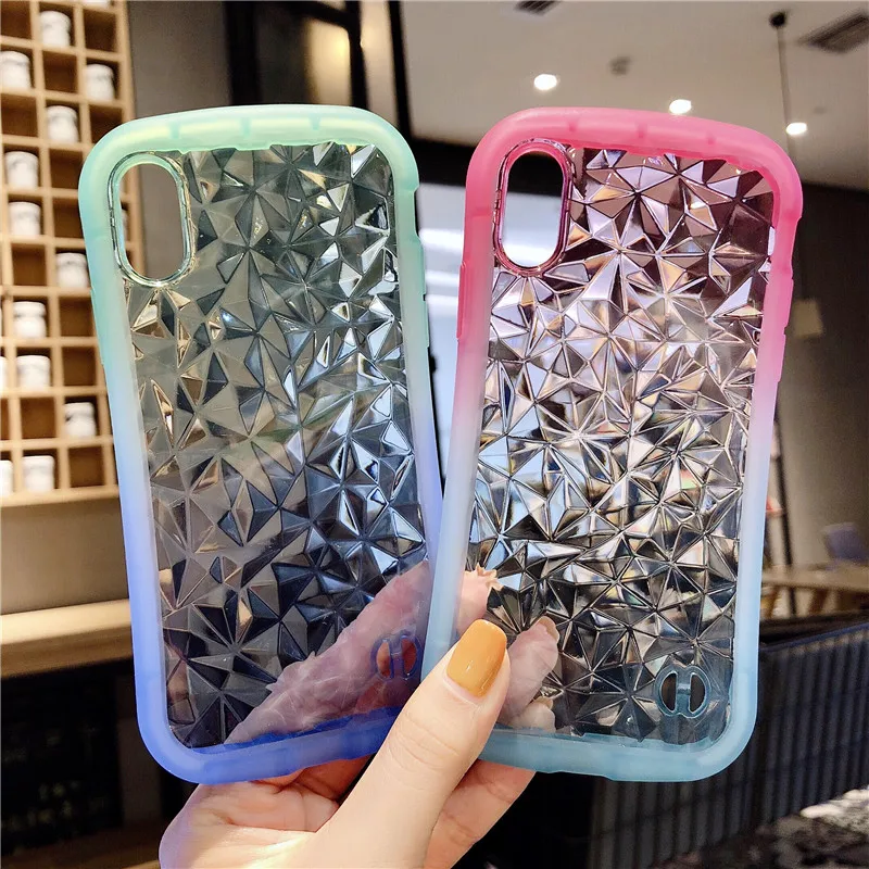 Прозрачный мягкий чехол из ТПУ с 3D бриллиантами для iPhone 7 8 Plus силиконовый защитой