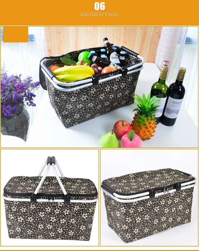 48 см x 28 см x 24 см, складной кулер для пикника, кемпинга, охлаждающая корзина, корзина для хранения, сумка, коробка, сумки для пикника на открытом воздухе