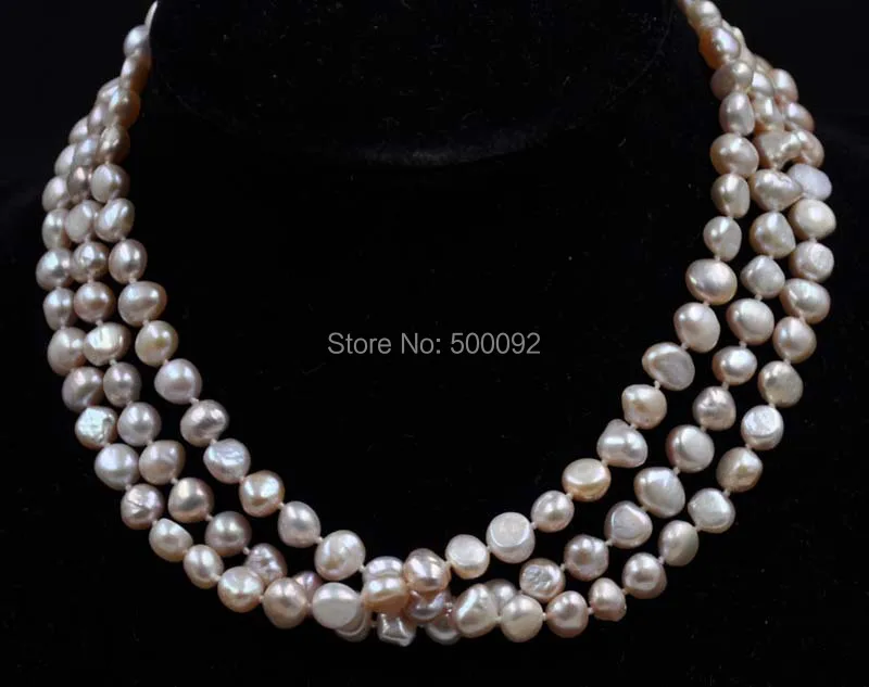Ожерелье из пресноводного жемчуга 45 дюймов натуральный цвет 7-8 мм | Украшения и