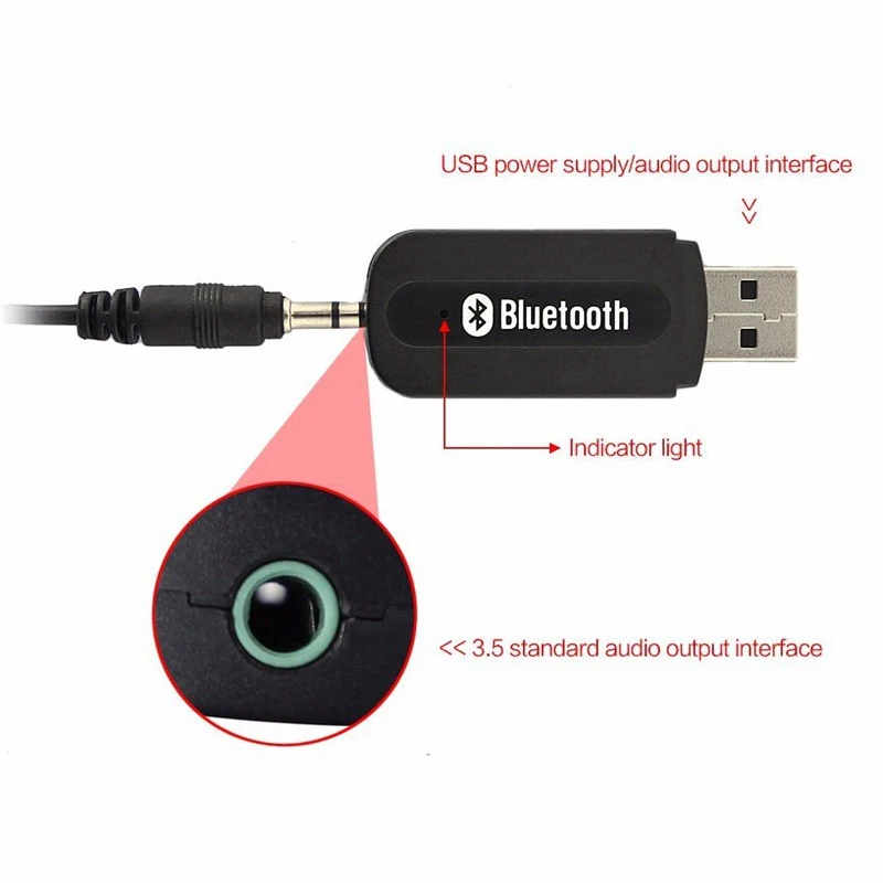 Bluetooth приемник A2DP Dongle музыкальный аудио беспроводной USB адаптер для автомобиля AUX
