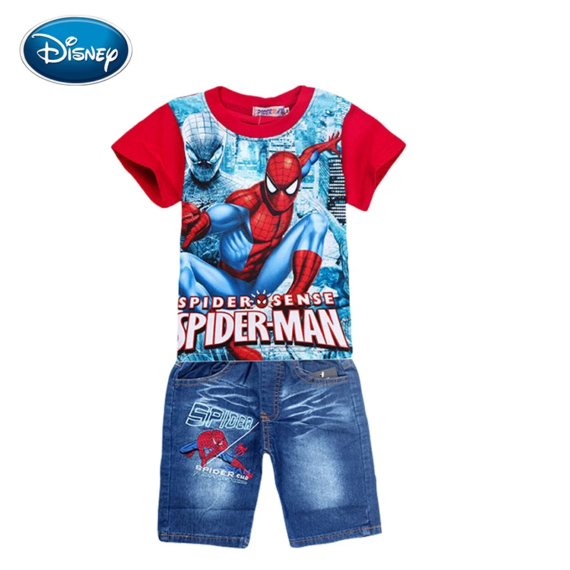 Детская летняя футболка с короткими рукавами изображением Человека-паука и