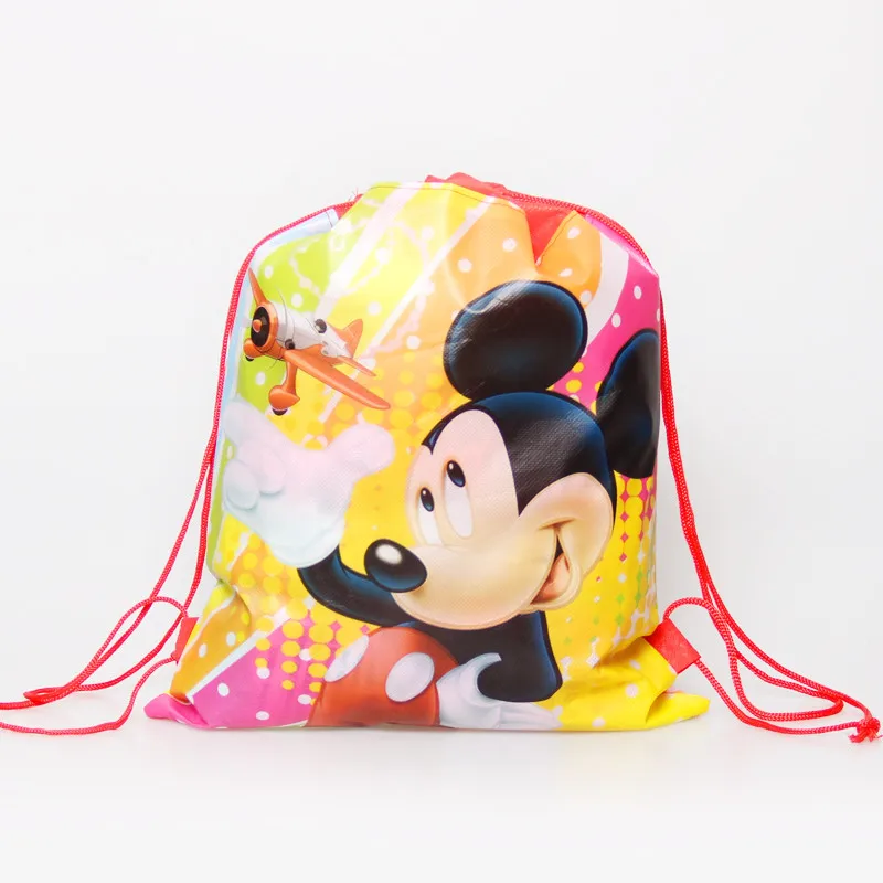Mickey 1 шт., нетканые школьные и дорожные рюкзаки с завязками, Микки и Минни Маус, тканевые подарки на день рождения/сумки для путешествий, вечерние принадлежности - Цвет: Mickey
