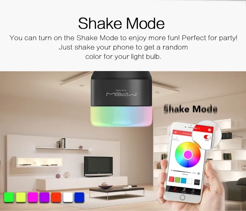 Mipow E27 PLAYBULB Smart Светодиодный шарик пузыря шарика свет лампа 85-265 V 5 W Беспроводной умная лампа Bluetooth аудио для Android ISO приложение