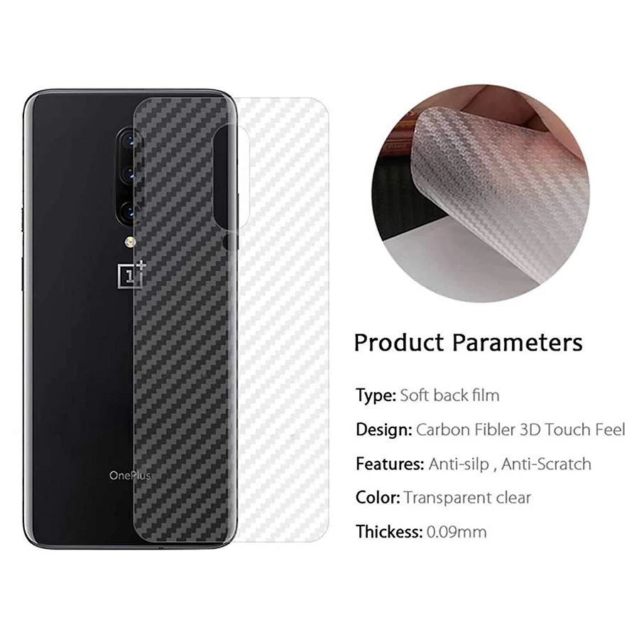 5 шт./лот углеродное волокно для OnePlus 7 6T McLaren 5T 3T 6 3 задняя наклейка с защитой экрана