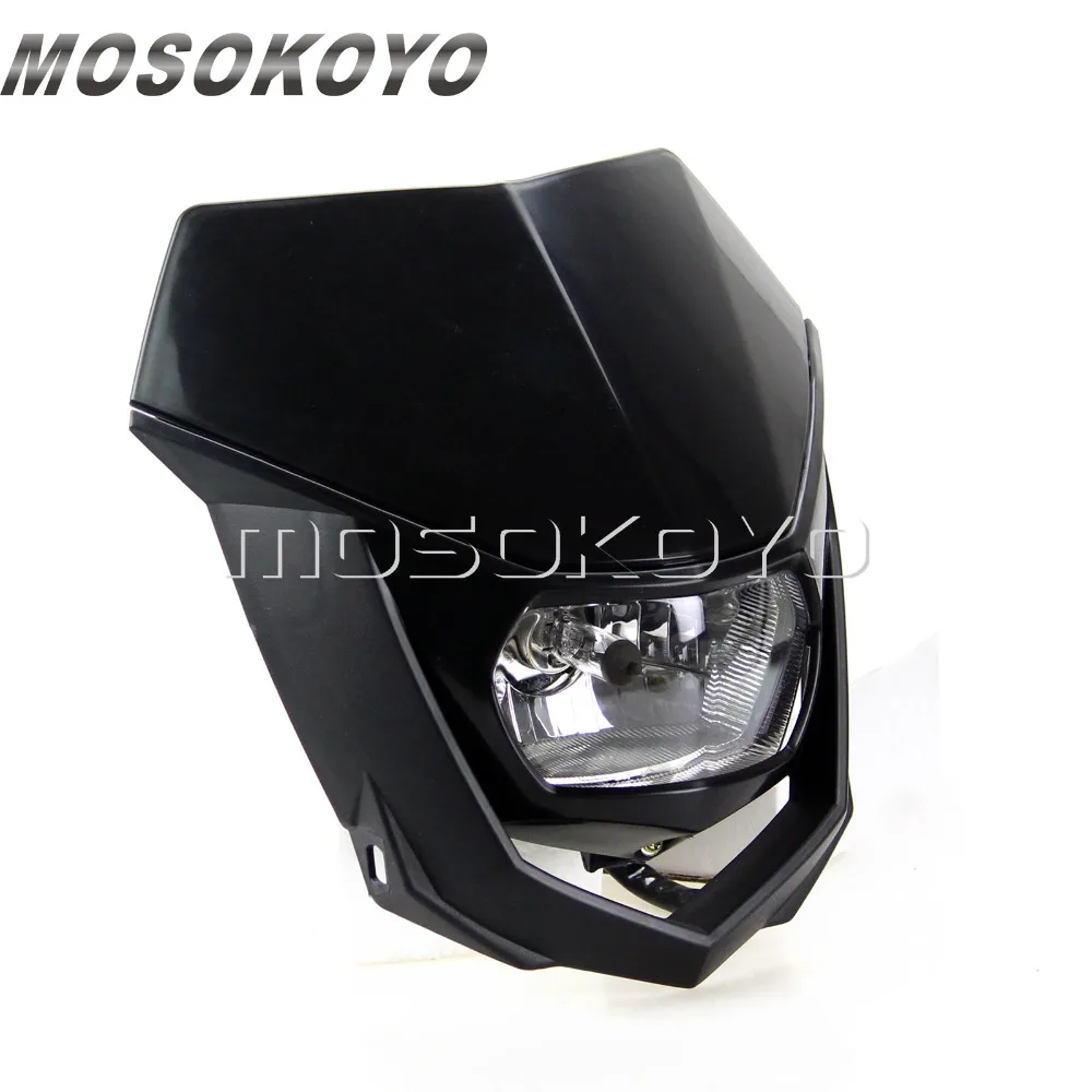 Черный Байк мотокросс фар H4 головного света для Kawasaki KLX450R Yamaha WR450 WR250 TTR SX EXC
