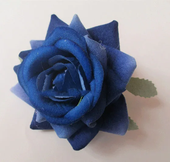 Искусственные головки цветов объем розовый бархат угол имитация цветка розы