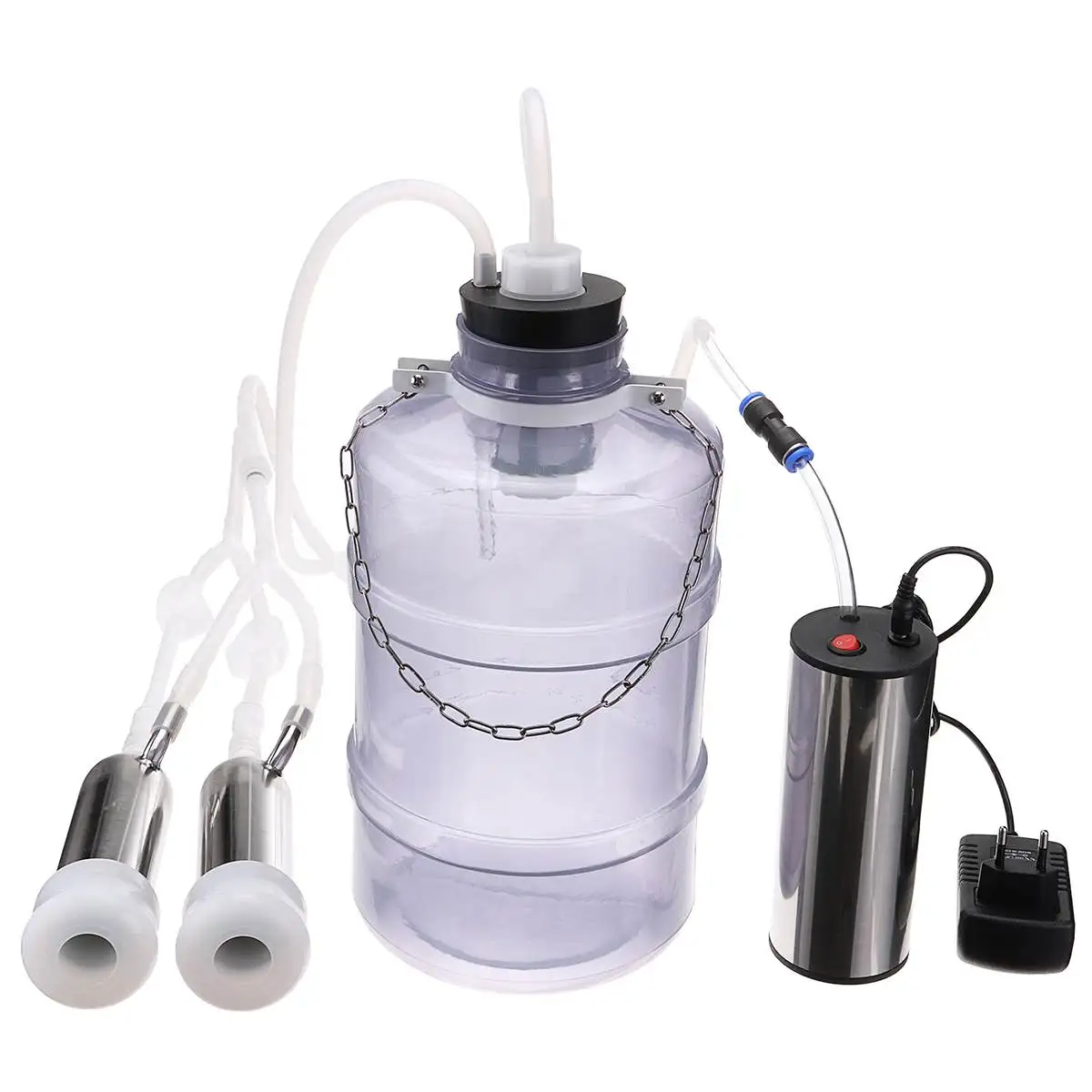 For Cow 2L/3L/5L 24 Вт электрическая Доильная машина корова; Коза; овца Milker двойной вакуумный насос ведро безопасности еды пластиковые доильные машины - Цвет: For Cow