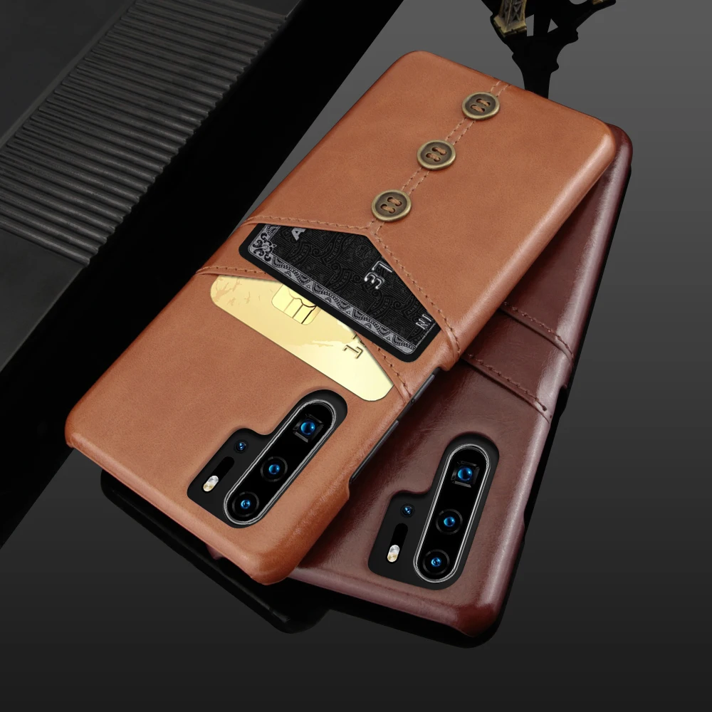 Кожаный чехол-бумажник с масляным воском для huawei p20 pro p30 lite mate 20 pro, два отделения для карт, защитная задняя крышка для mate20 lite Capa