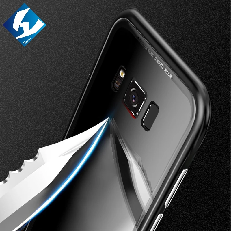 Встроенный Магнитный чехол для samsung Galaxy S9 s9 + прозрачное закаленное стеклянный