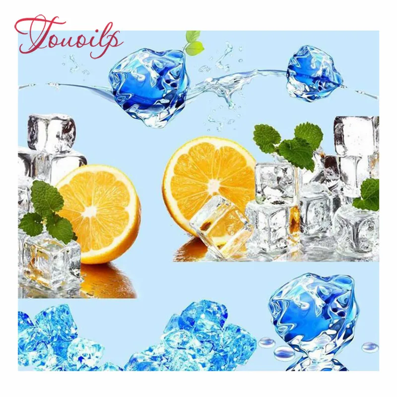 Фрукты Алмазная вышивка кубики льда и лимон &quotсделай сам&quot Домашняя квадратная