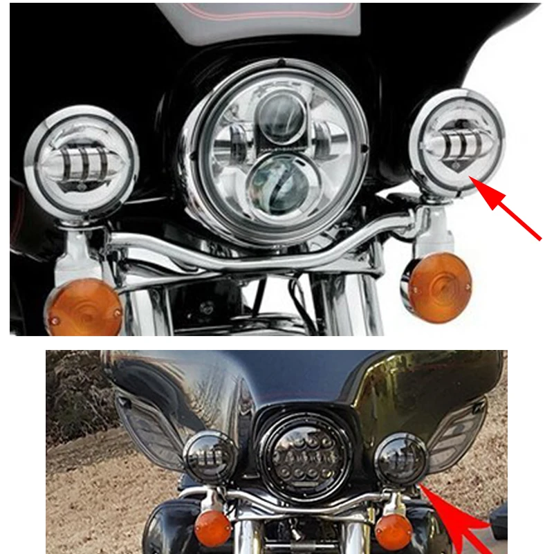 Мотоциклетный Туризм Electra Glide 4 1/" 4,5 дюйма светодиодный вспомогательный точечный противотуманный фонарь с кольцевым кронштейном для корпуса
