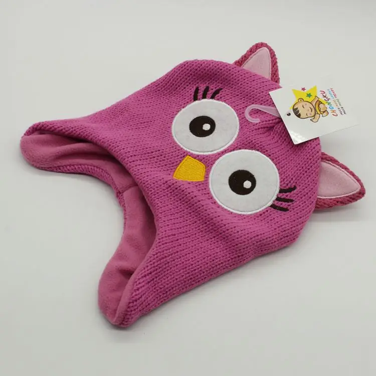 Вязаная хлопковая Шапка-бини с мультяшным аниме ночной совой плюшевая зимняя