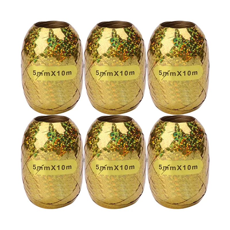 6pcs gold ribbon 10 шт. 12 дюймов металлические цвета латексные шары воздушные шары с конфетти надувной шар для дня рождения, свадьбы, вечеринки - Цвет: 6pcs gold ribbon
