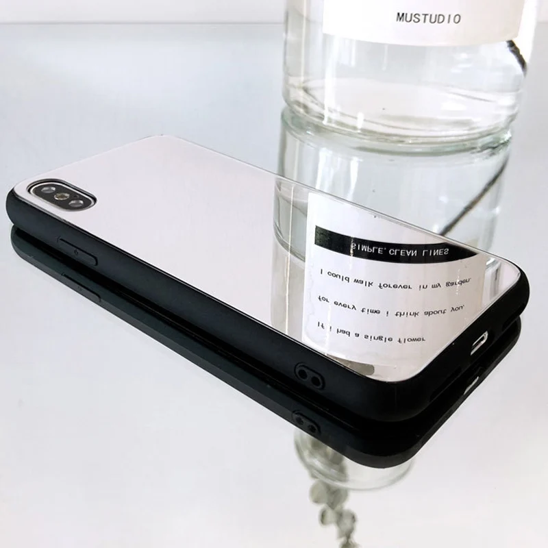 Стеклянный зеркальный чехол для мобильных телефонов чехлы iPhone X 7 6 S 8 Plus XR XS MXA i