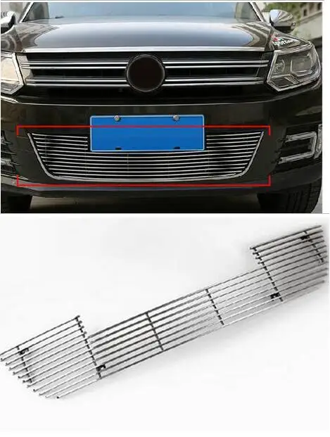 Для Vw Tiguan 2010 2011 2012 2013 металл 1 комплект авто аксессуар передняя решетка отделка Гонки круглая накладка