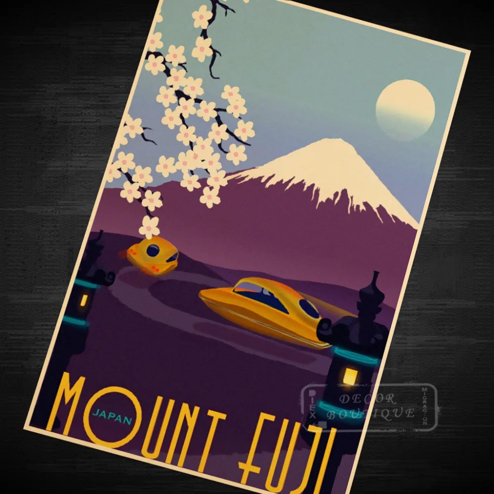 Марс Исследуйте Малиновые каньоны пейзаж путешествие старинный ретро постер из