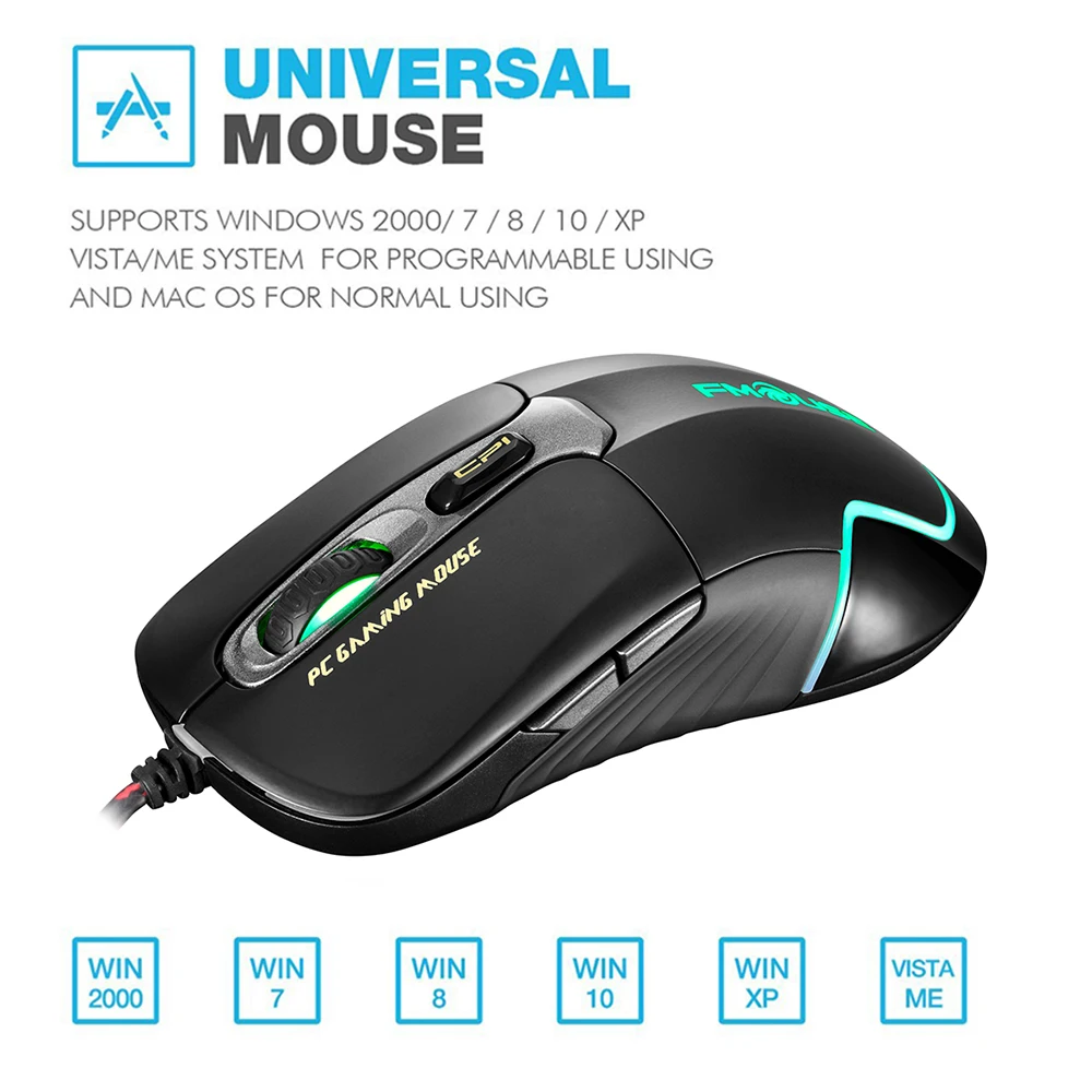 FNOUSE G200 5000 dpi 6 кнопок профессиональная игровая мышь s компьютерная Проводная