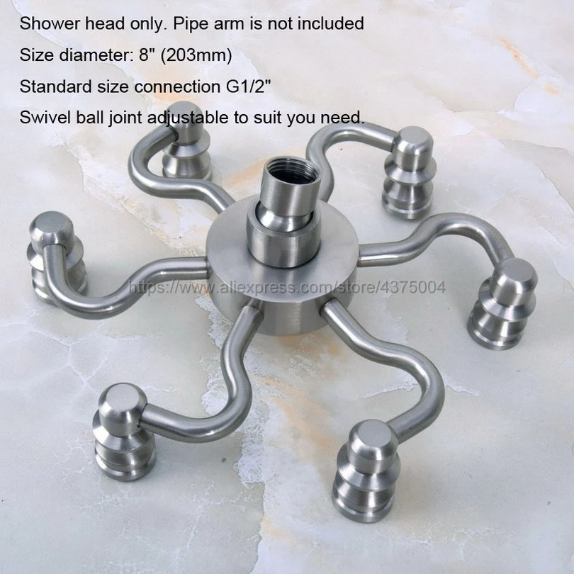 8 дюймов матовый никель современный стиль душевая головка для дождя латунь душ